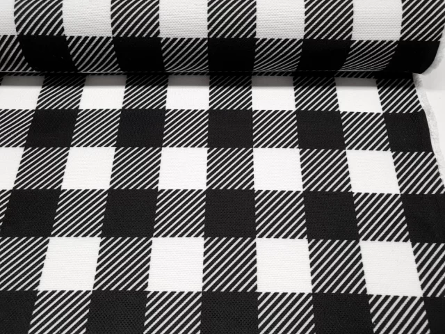 Black White Gingham Fabric