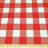 Red White Gingham Fabric