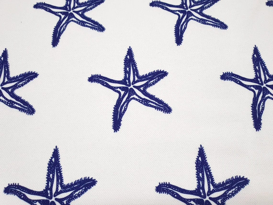 Nautical Navy Starfish Fabric