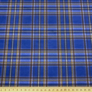 Royal Blue Tartan Plaid Fabric