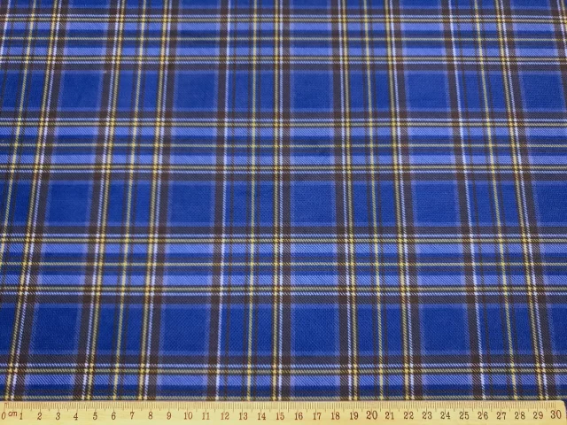 Royal Blue Tartan Plaid Fabric