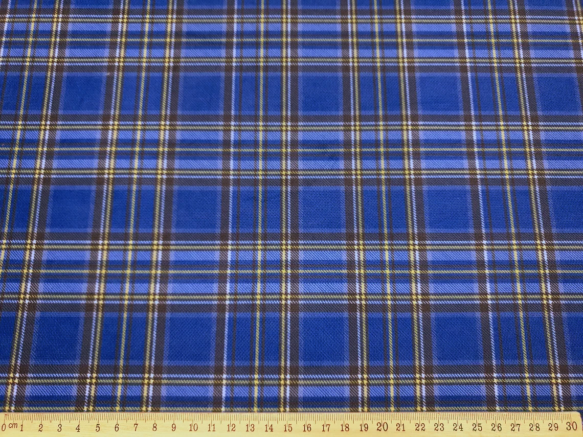 Royal Blue Tartan Plaid Fabric