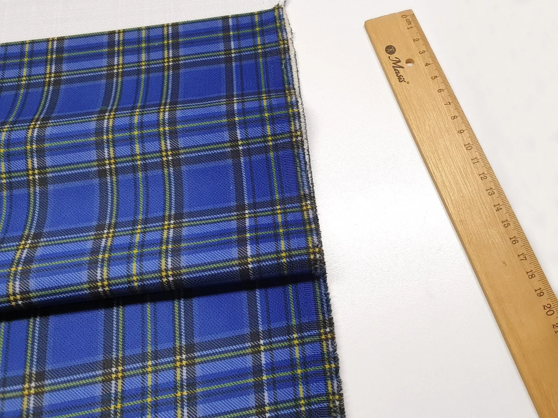 Royal Blue Plaid Fabric