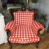 Red and White Gingham Fabric