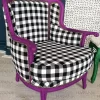 Black White Gingham Fabric