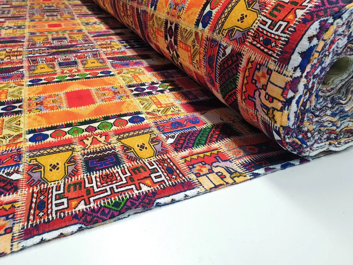 Anatolian Kilim Print Fabric