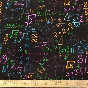 Math Symbols Numbers Formulas Fabric