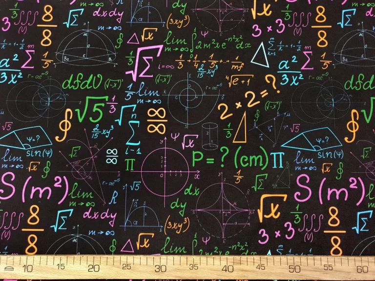 Math Symbols Numbers Formulas Fabric