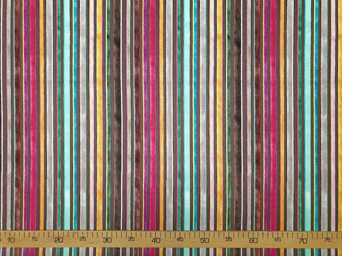 Retro Rainbow Striped Fabric