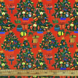 Christmas Trees and Toys Fabric