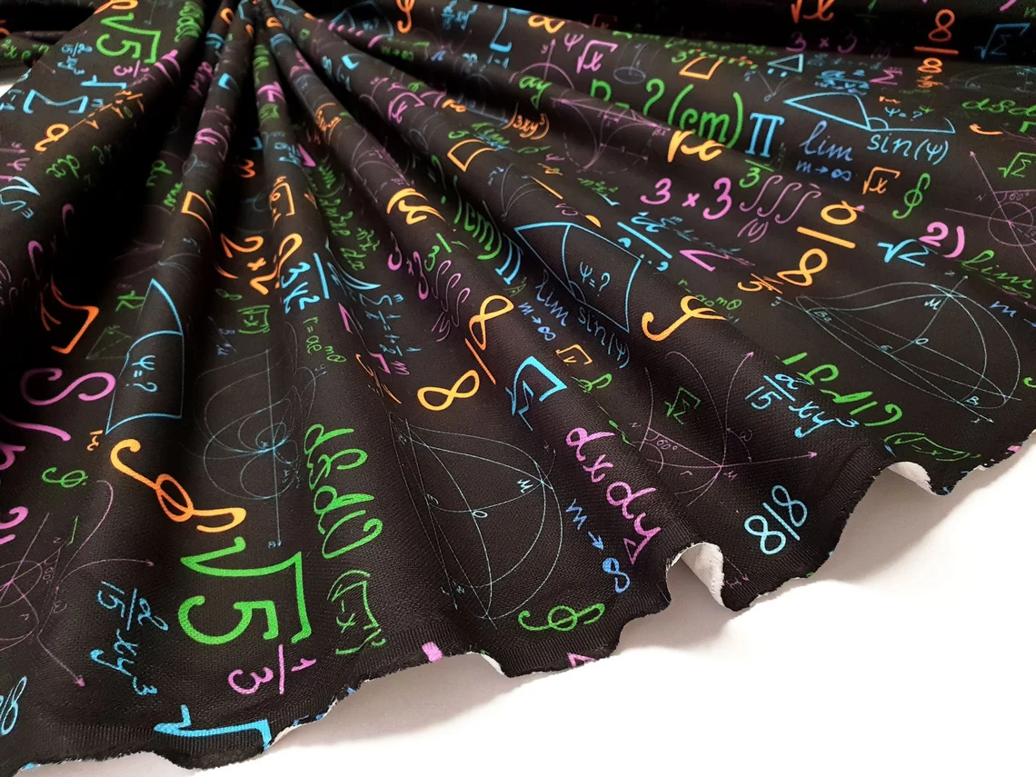 Math Symbols Numbers Formulas Fabric