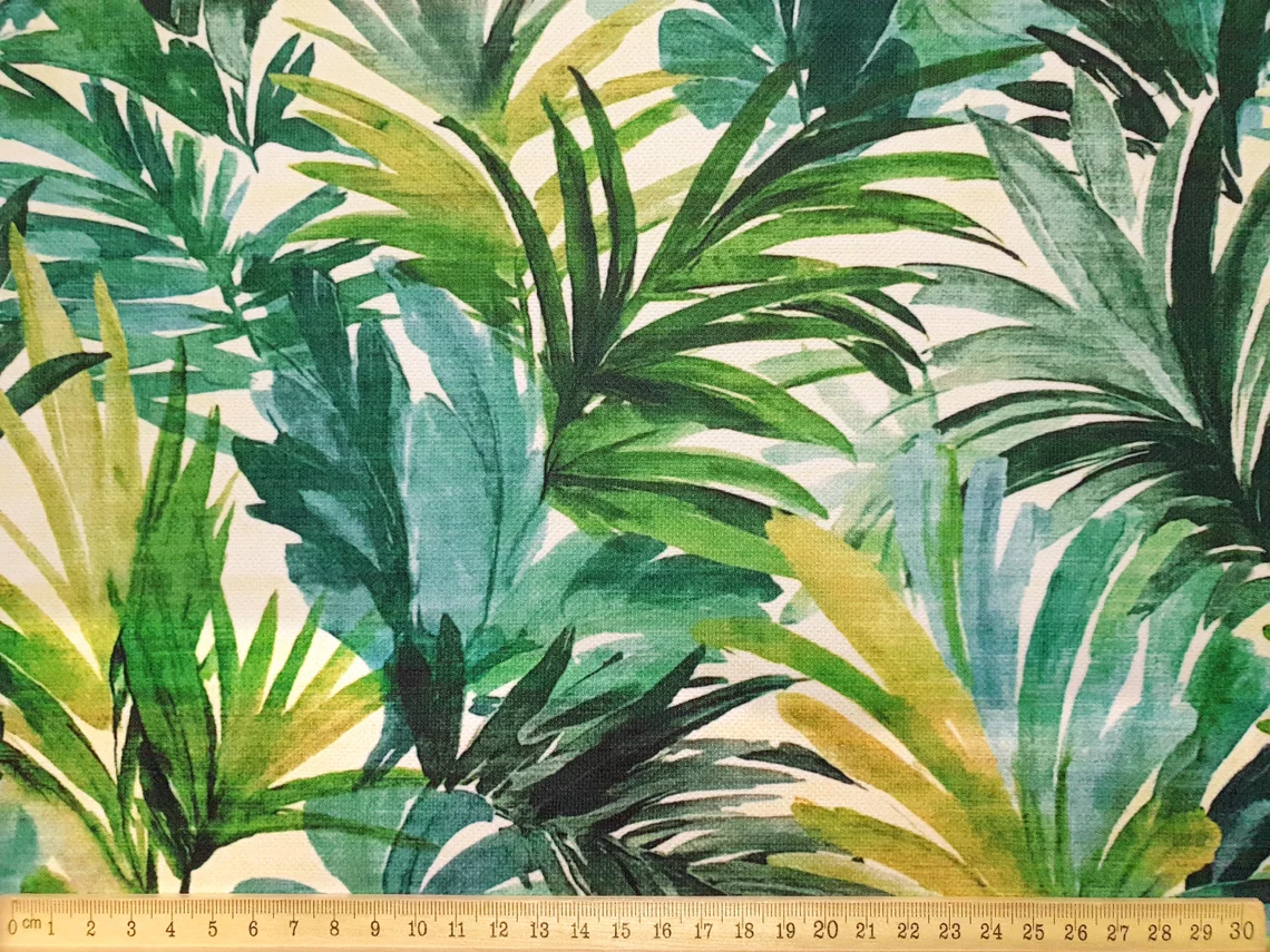 Watercolor Tropical Palm Leaves Fabric