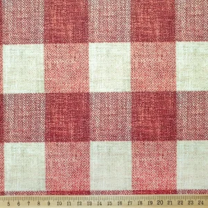 Brick Color Gingham Check Fabric