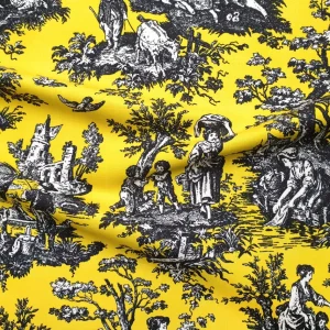 Yellow Toile de Jouy Fabric