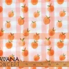 Watercolor Apricots Gingham Fabric