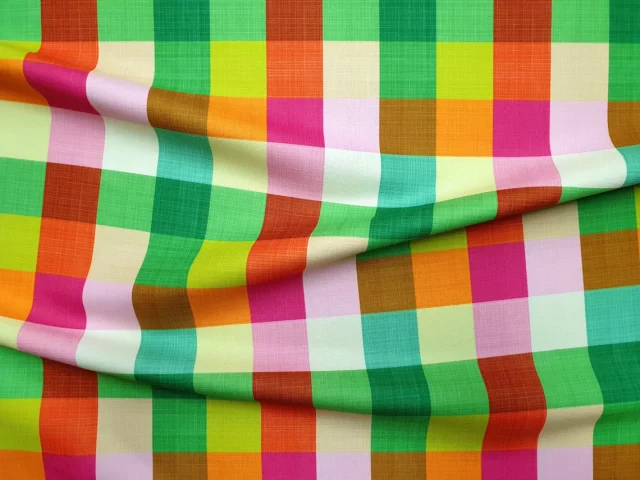 Rainbow Gingham Print Fabric