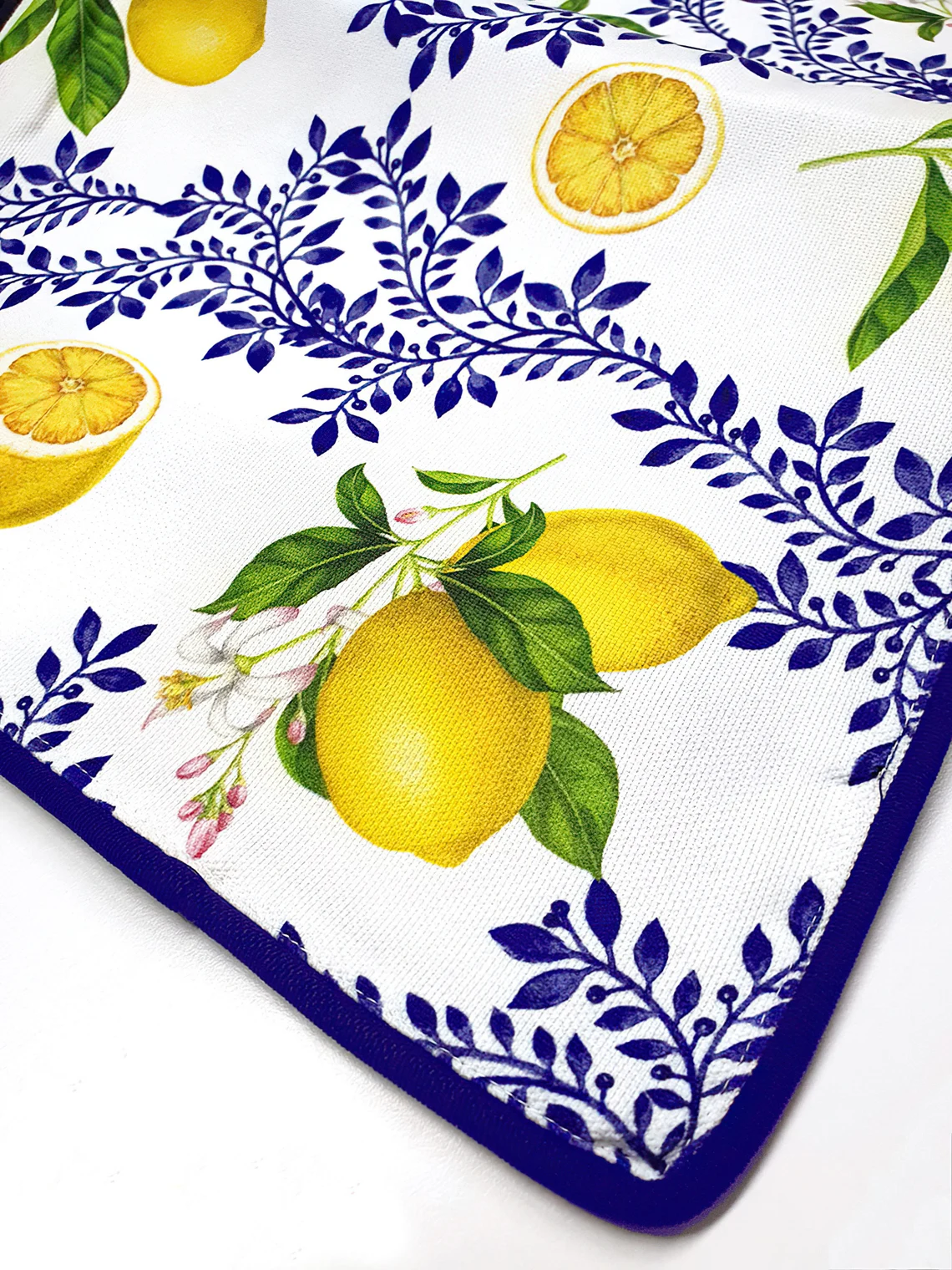 Italian Majolica Floral Lemon Fruit Fabric Placemat