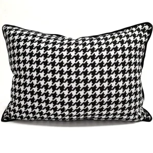 Black and White Pillow Covers, Houndstooth and Gingham