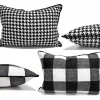 Black and White Pillow Covers, Houndstooth and Gingham