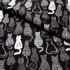 Pack of Cats Fabric - Black and White Kittens
