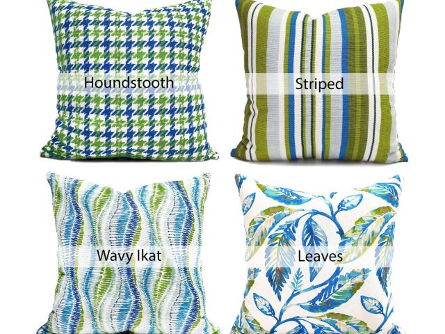 Blue Green Pillow Covers - Decorative Cushion Cover