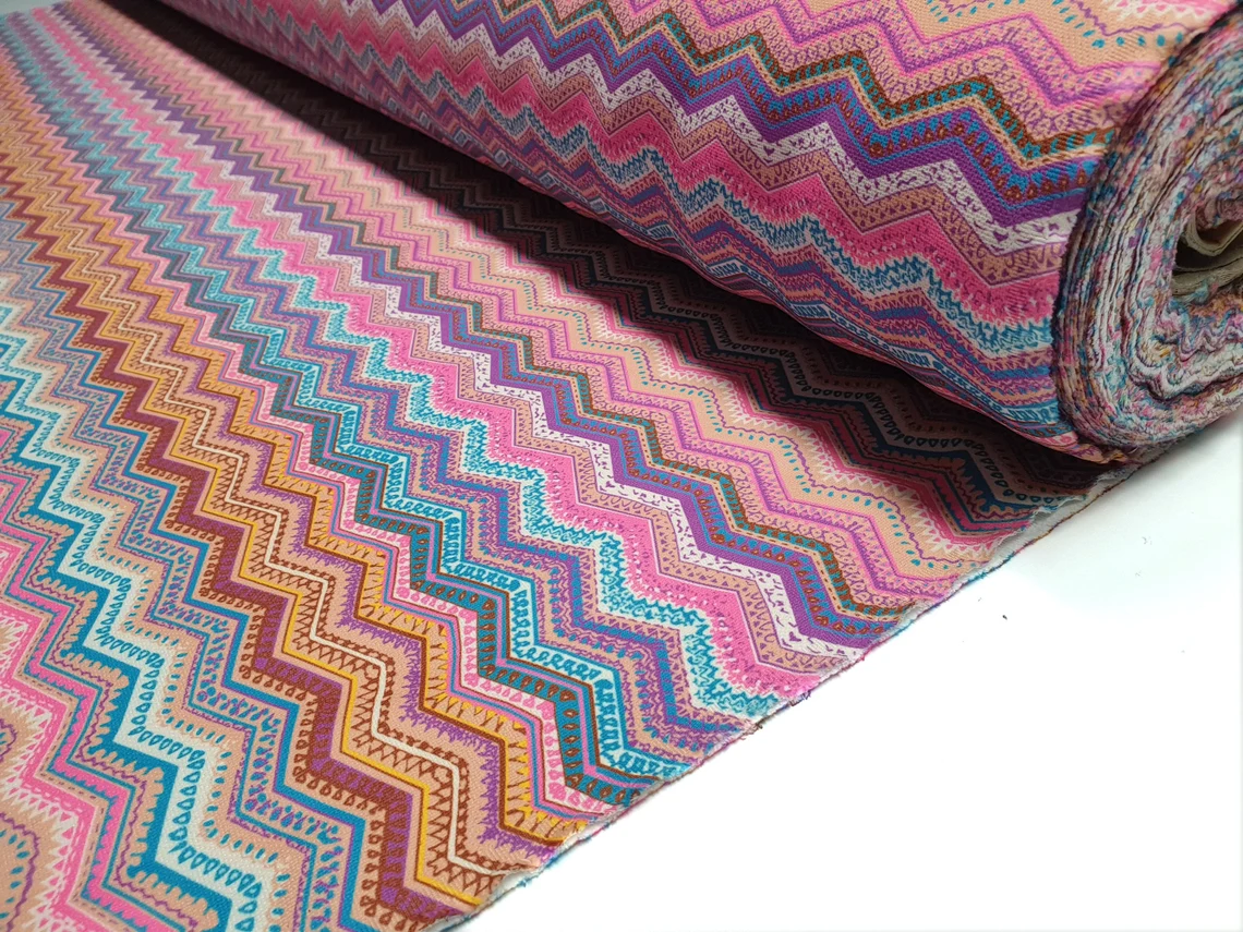 Zigzag Chevron Upholstery Fabric by the Yard