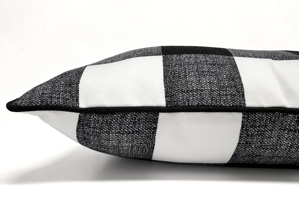 Black and White Pillow Covers, Houndstooth and Gingham