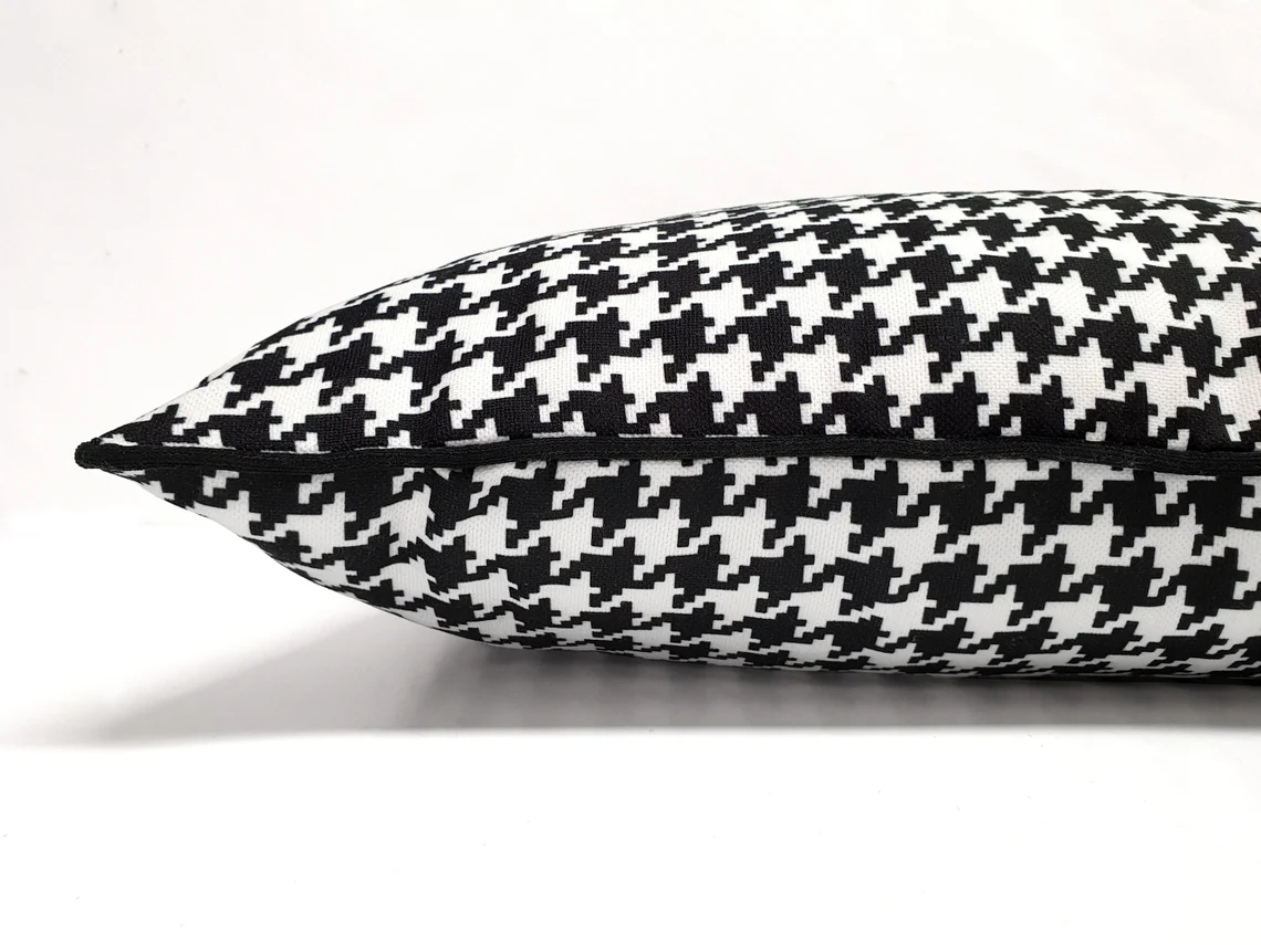 Black and White Pillow Covers, Houndstooth and Gingham