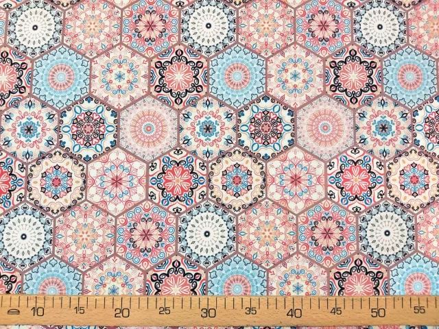 Ethnic Hexagonal Moroccan Fabric