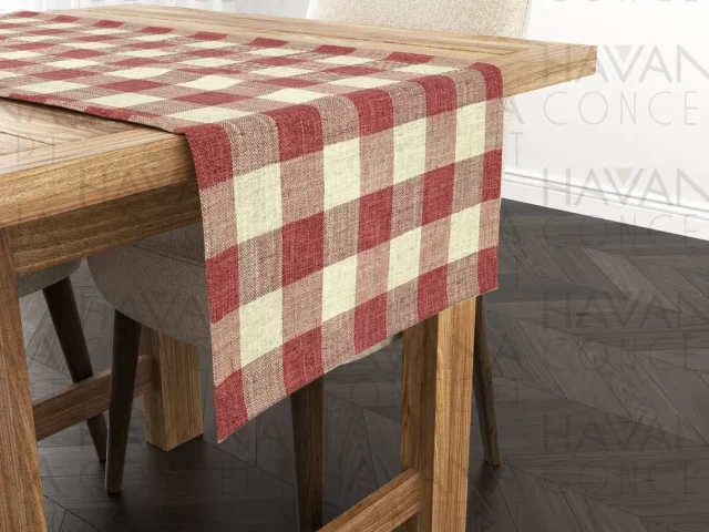 Gingham Check Table Runner