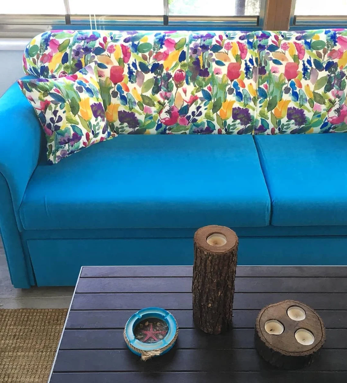 Azure Blue Upholstery Fabric by the Yard