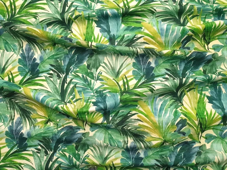 Watercolor Tropical Palm Leaves Fabric
