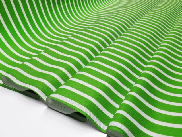 Green and White Striped Fabric