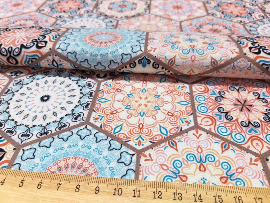 Oriental Hexagonal Moroccan Fabric