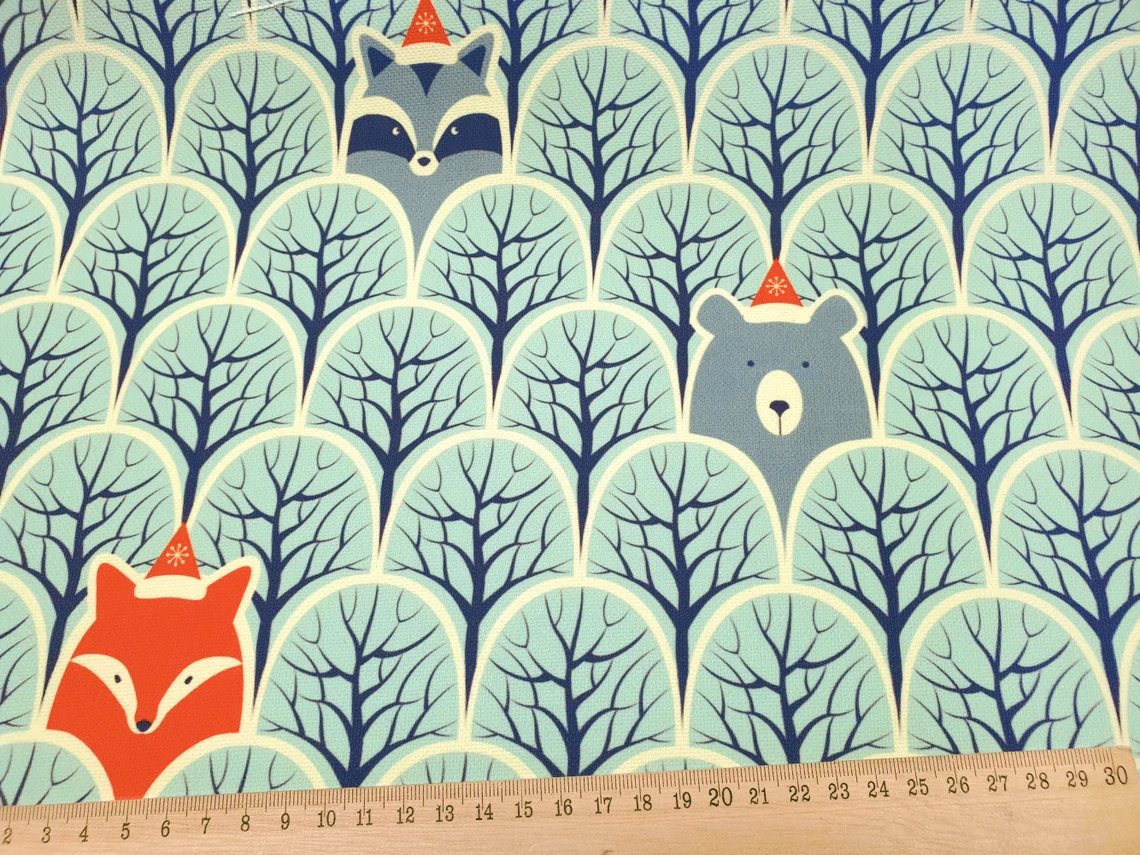 Scandinavian Forest Animals Fabric