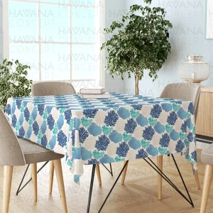Blue Coral Reefs on White Table Linen