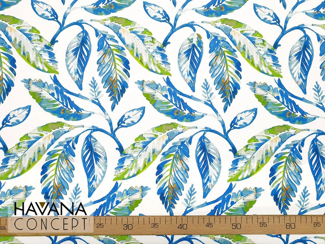 Watercolor Japanese Leaves Fabric