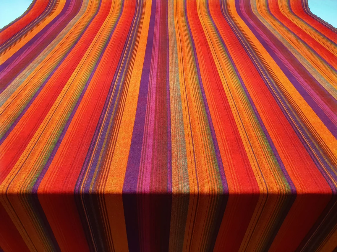 Retro Orange Striped Fabric