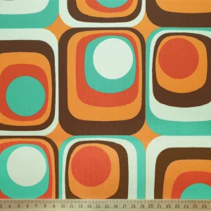 Retro Mid-Century Geometric Fabric