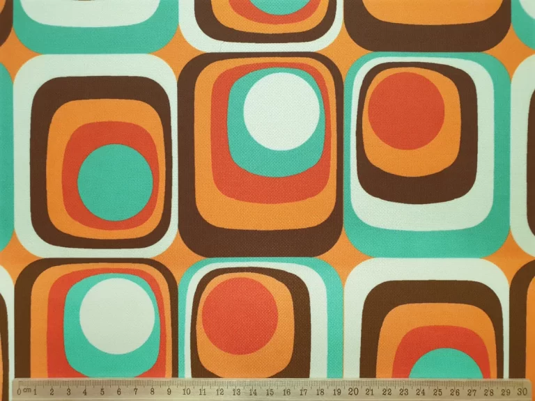 Retro Mid-Century Geometric Fabric