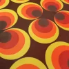Mid Century Fabric, Brown Orange Fabric by the Yard