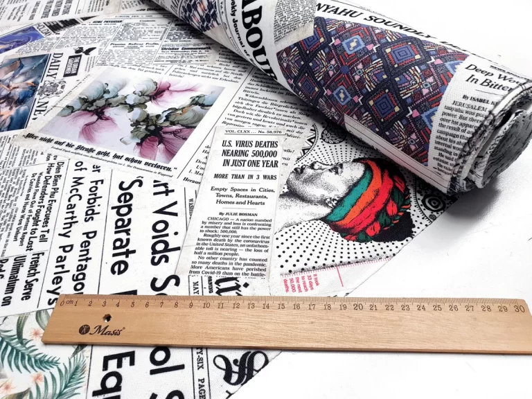 Newspaper Fabric by the Yard