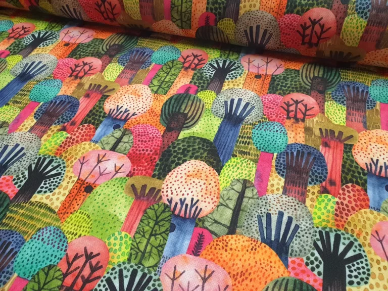Colorful Forest Print Fabric