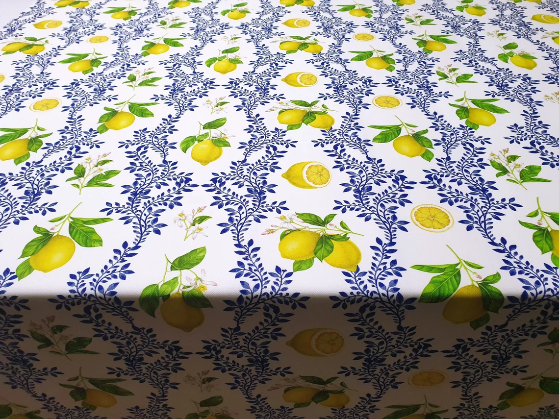 Floral Majolica Lemon Fabric