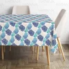 Blue Coral Reefs on White Table Linen