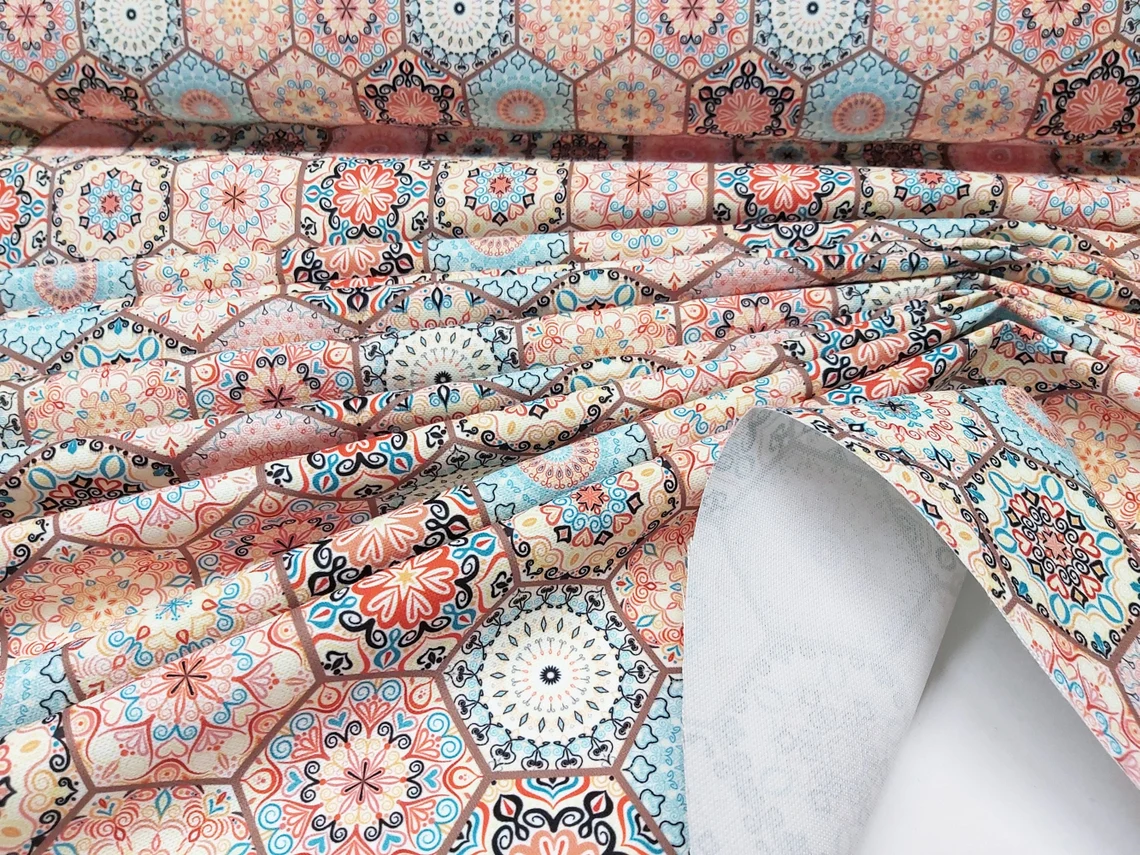 Oriental Hexagonal Moroccan Fabric