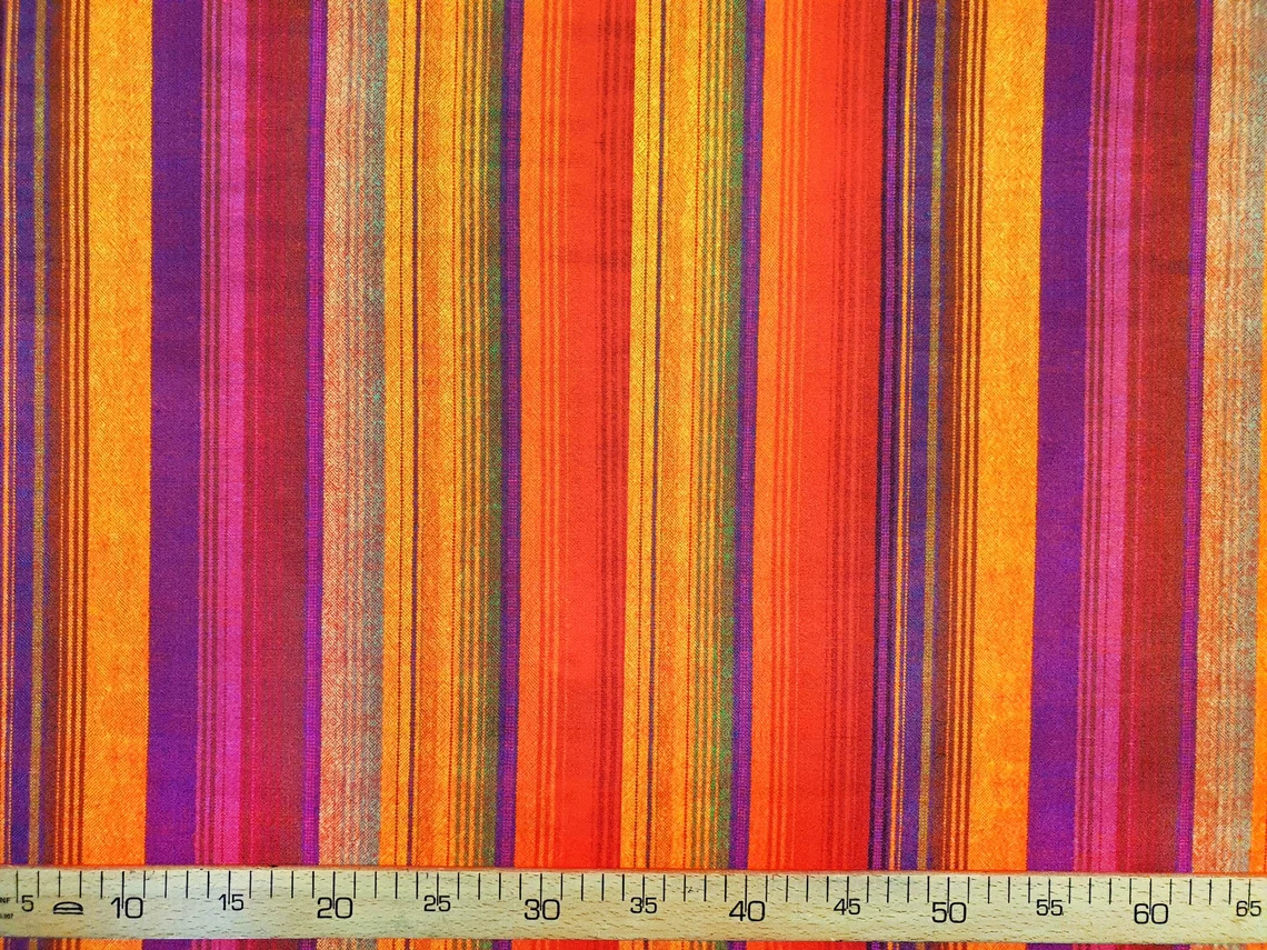 Retro Orange Unbalanced Stripe Fabric