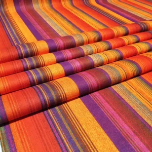 Retro Orange Striped Fabric