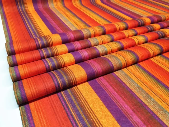 Retro Orange Striped Fabric