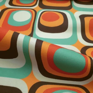 Retro Mid-Century Geometric Fabric